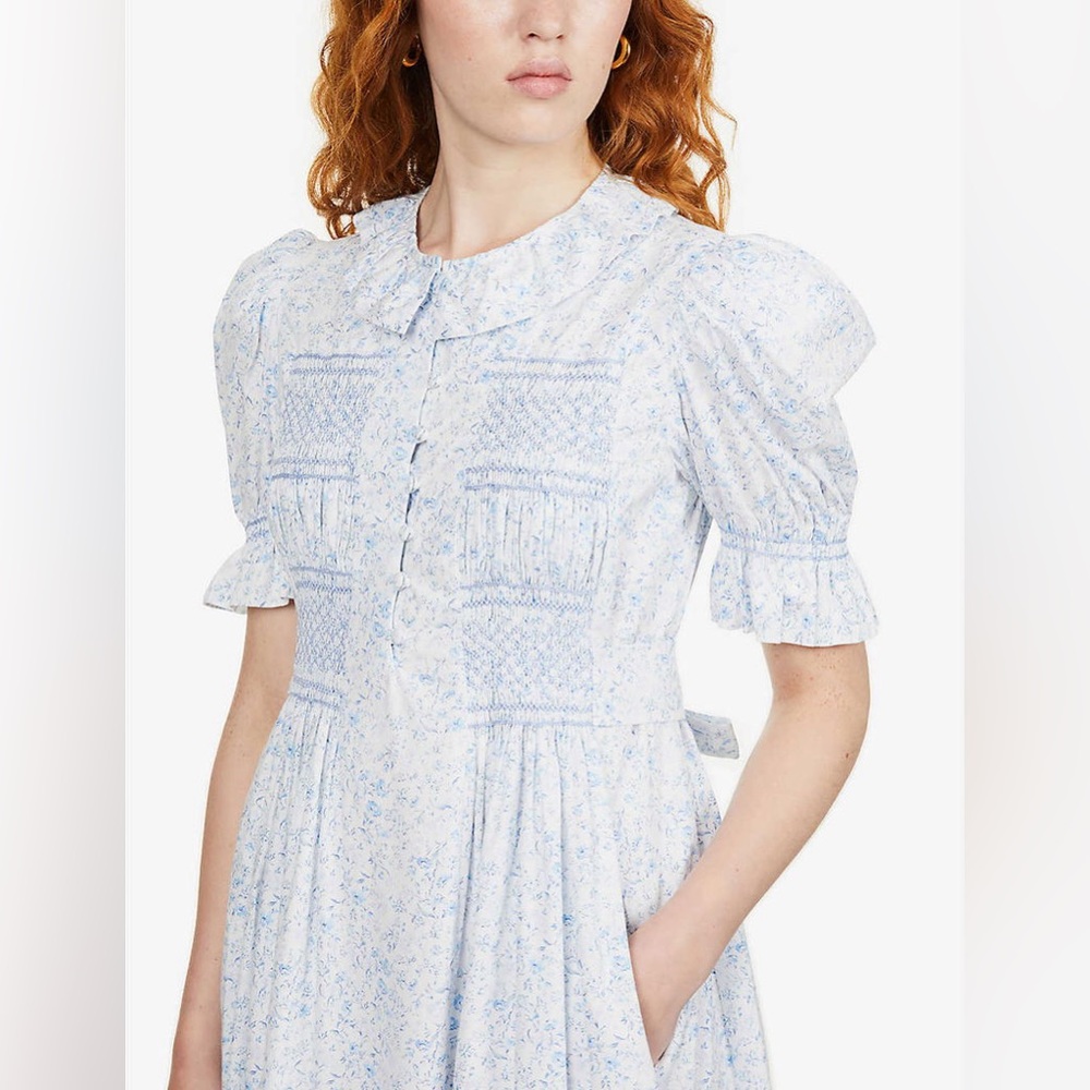 Andion floral one of a kind handmade cotton cottage core dress nwt